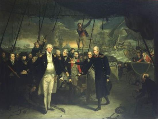 Daniel Orme Duncan Receiving the Surrender of de Winter at the Battle of Camperdown, 11 October 1797 oil painting picture